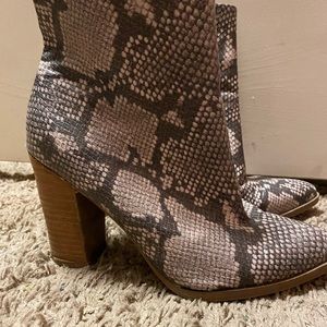 Women’s snakeskin booties